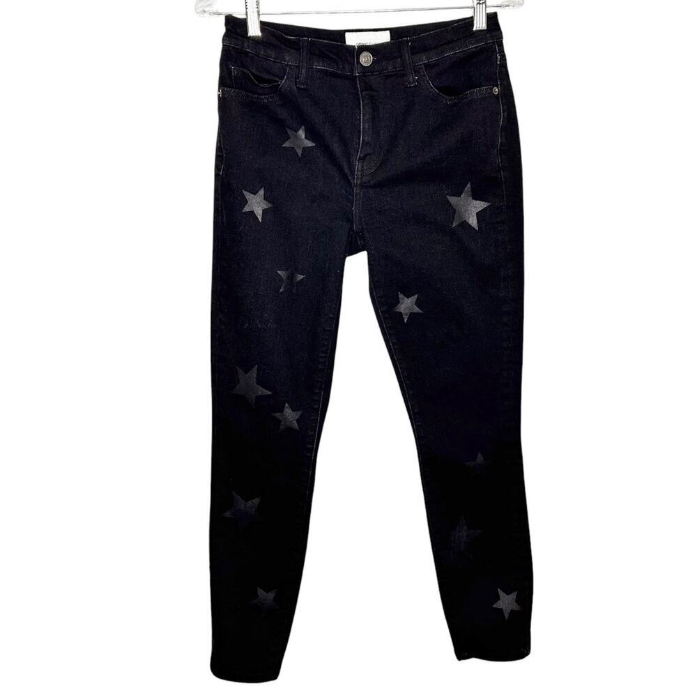 Currentt Elliott High Waist Black Star Print Stretch Edgy Whimsygoth Jeans 27